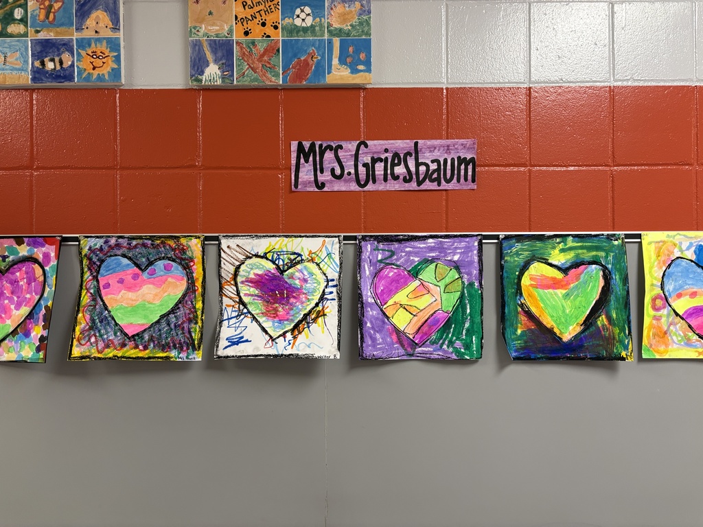 Heart artwork at Palmyra Elementary School