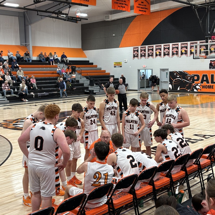 JV boys basketball team timeout