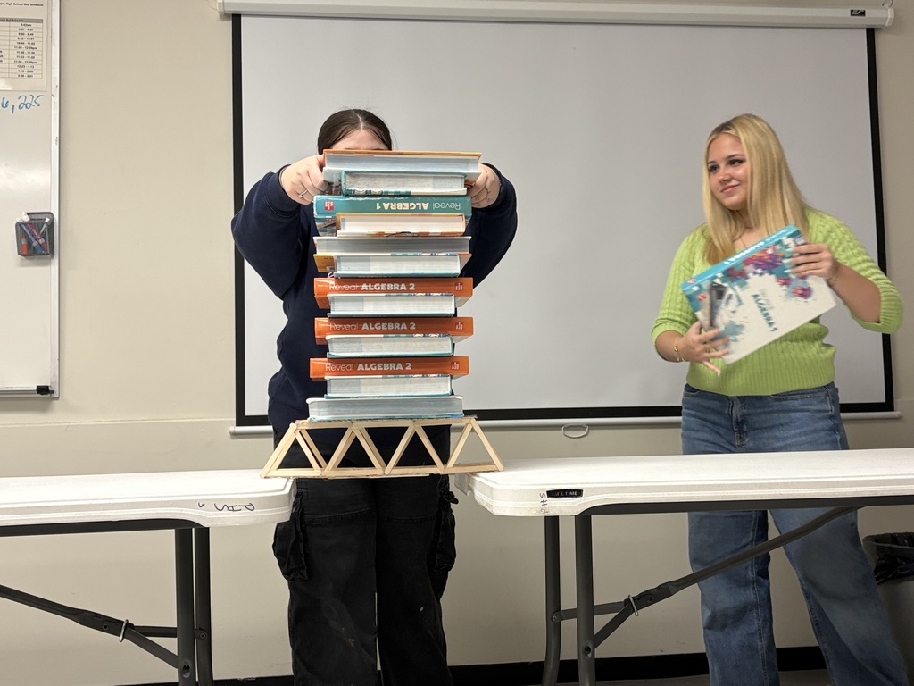 College prep math students building bridges