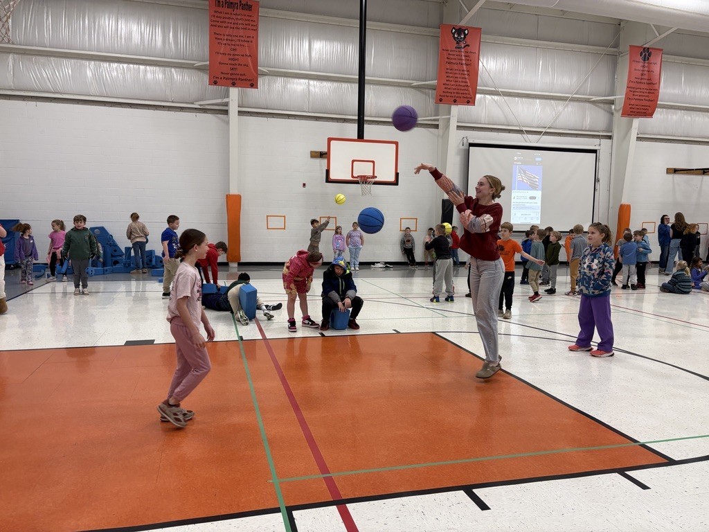 Anna shooting free throw at PES