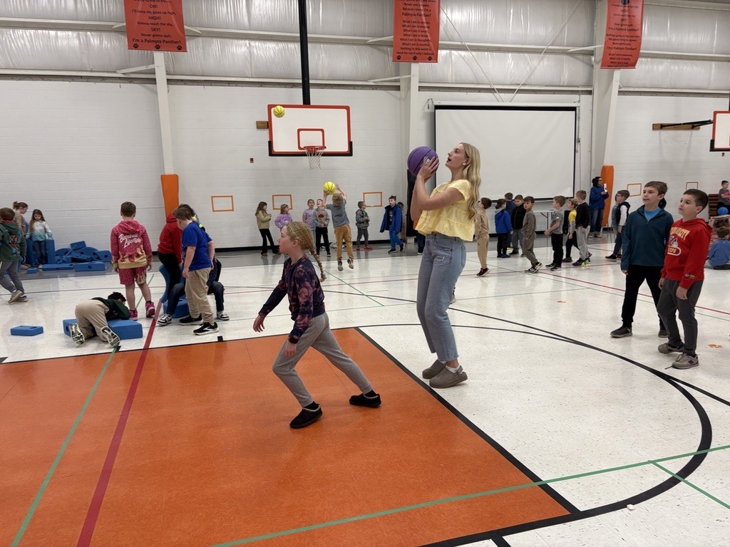 Emily shooting free throw at PES