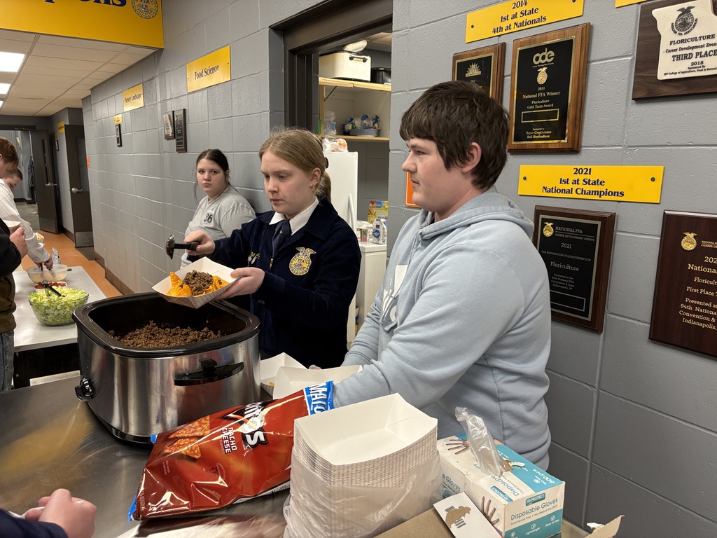 FFA Members provided lunch to staff and FFA members today