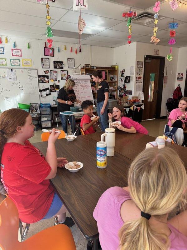 Students in Mrs. Eagan's class made ice cream