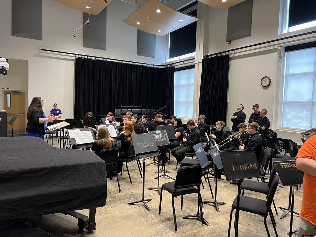 PHS BAND warming up for large ensemble contest at Truman State University