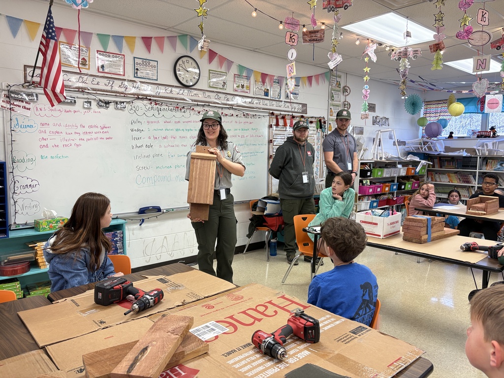 4th grade students learning how to build bat boxes
