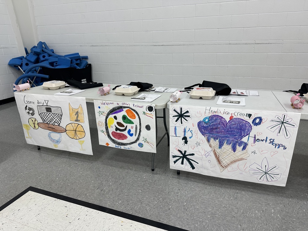 2nd grade open house students with their restaurant