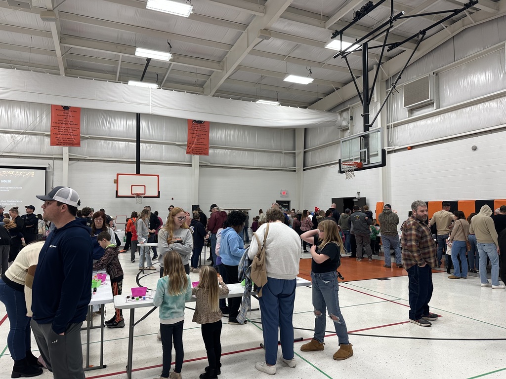 2nd grade open house students with their restaurant
