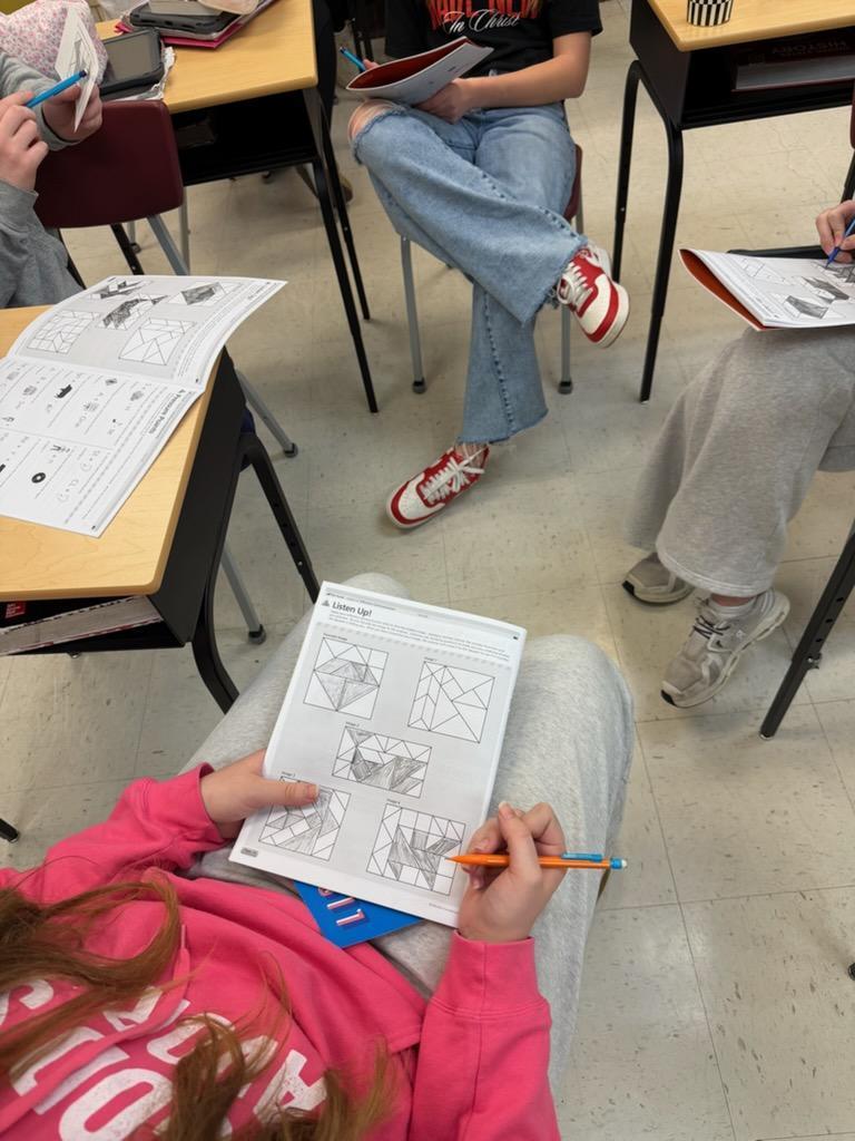 8th grade worked on their active listening skills with Mrs. McBride