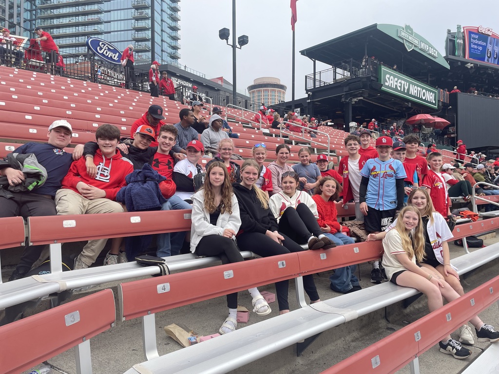 Middle School Safety Patrol celebrating the year at Busch Stadium STL