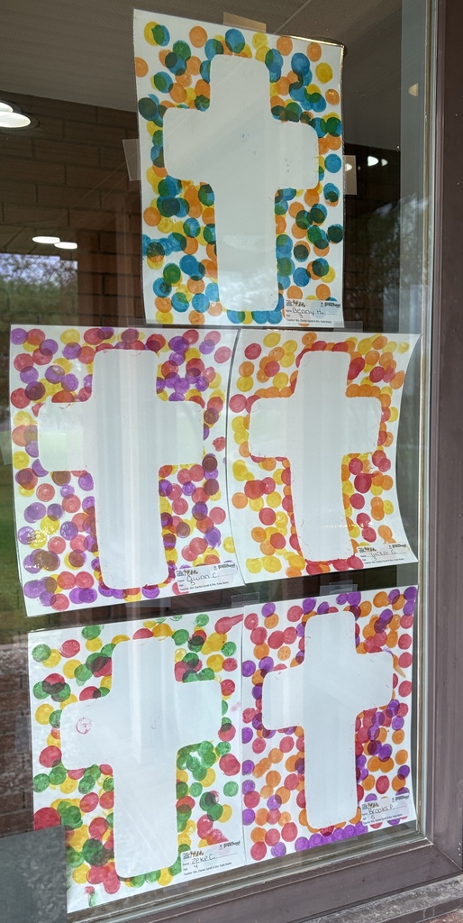 Artwork crosses painted by early childhood students
