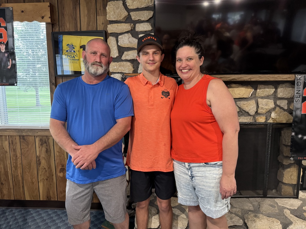 Senior night recognition, student with parents