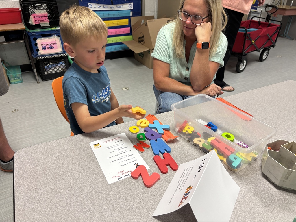 Student working on activity during Kindergarten prep night
