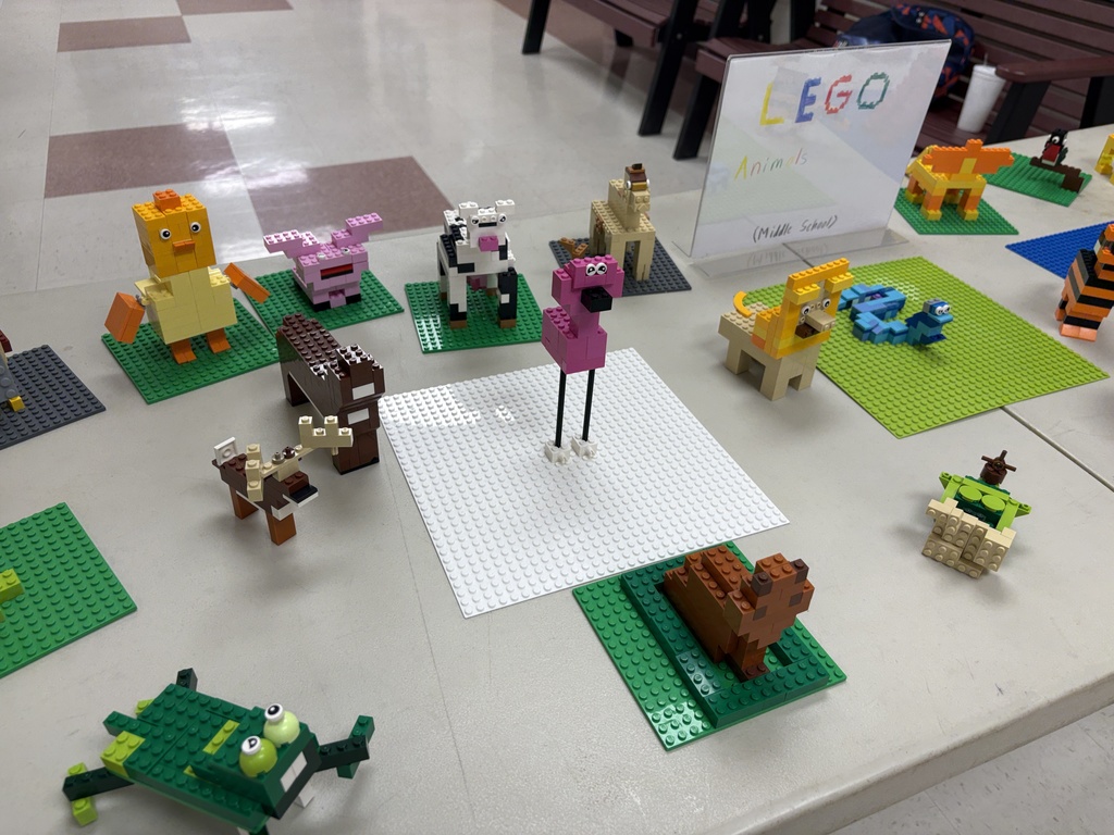 Lego animal creations made by Pace middle school students