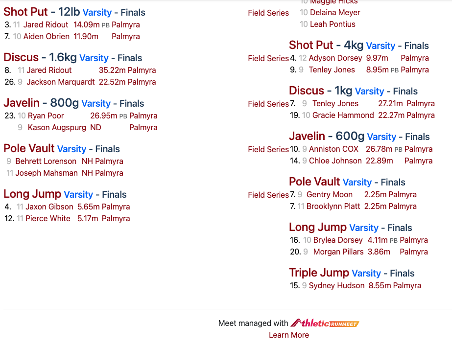 Montgomery County track results