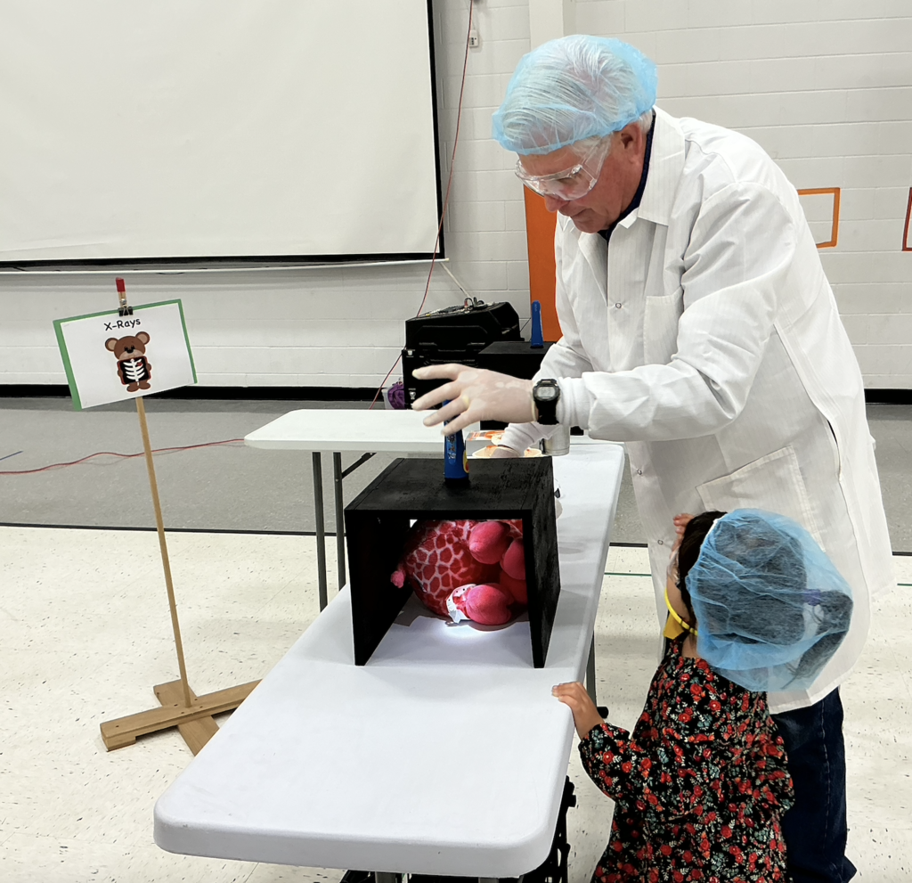 Students participating in PAT Teddy Bear Clinic