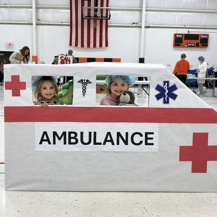 Students participating in PAT Teddy Bear Clinic
