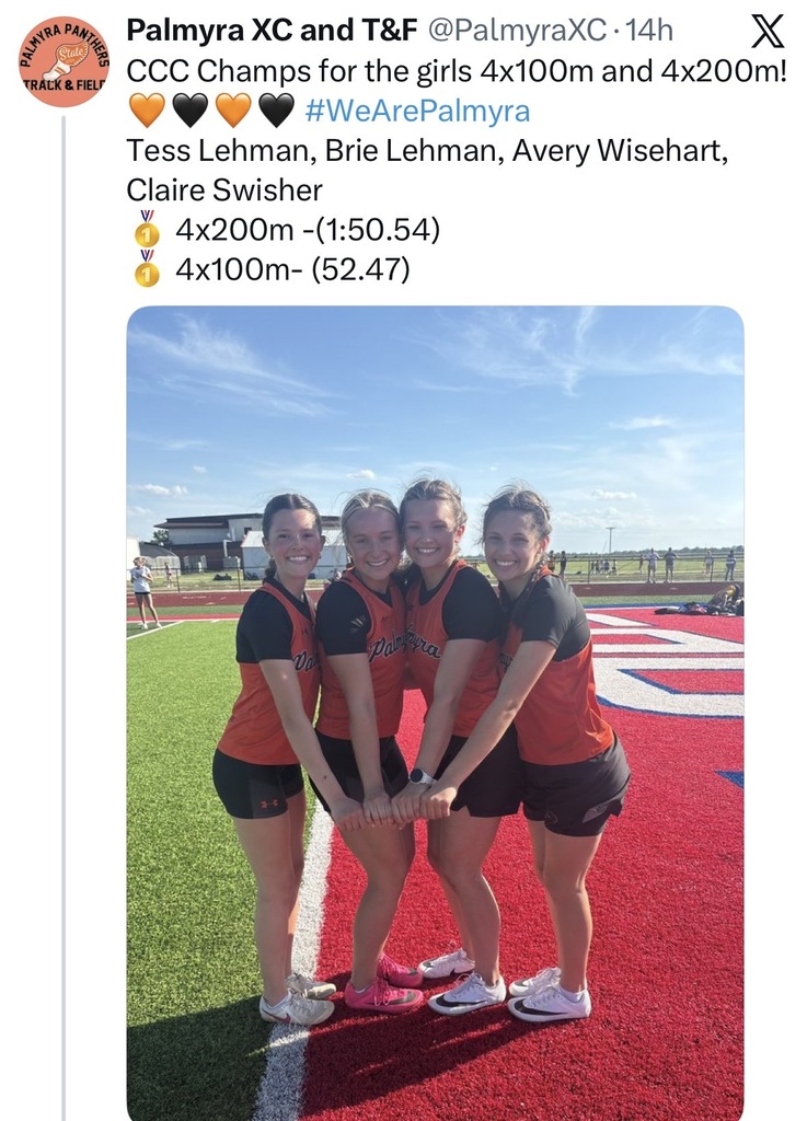 4x200 and 4x100 relay teams, CCC Champion in track events
