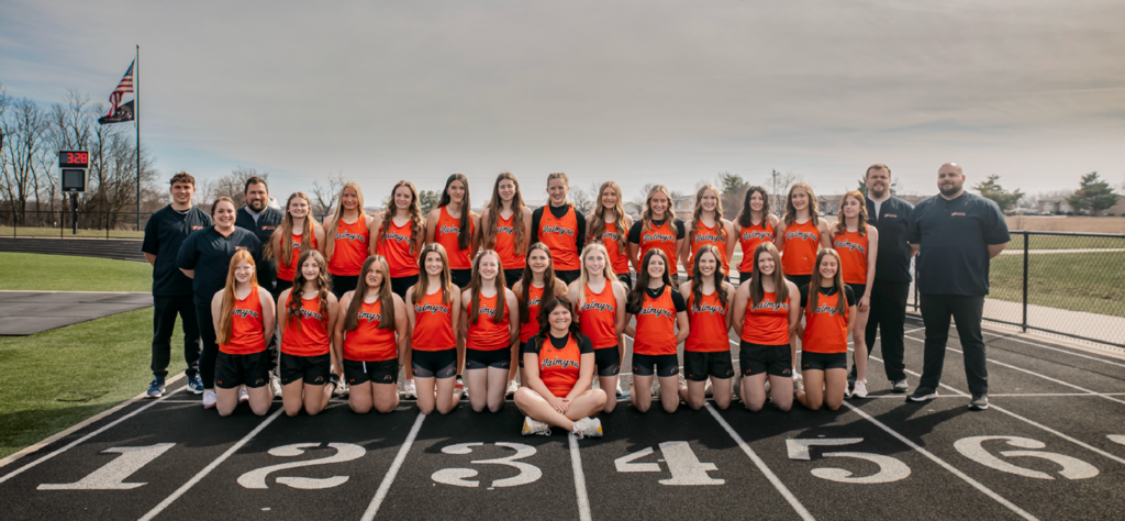 high school girls track team pictures with coaches