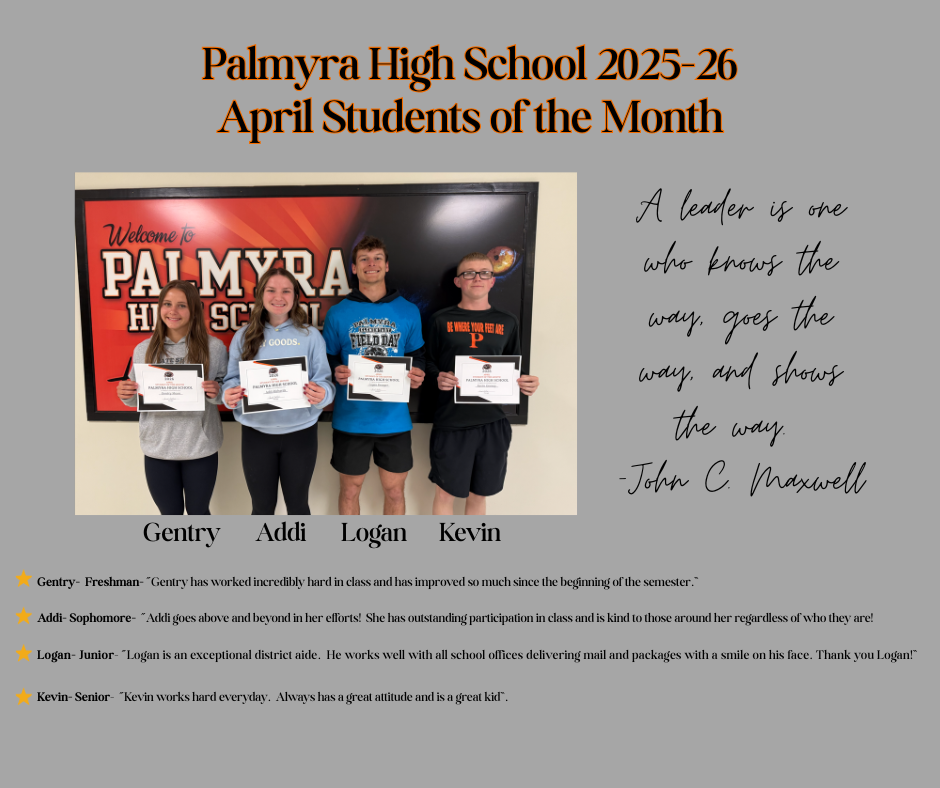 April Student of the Month