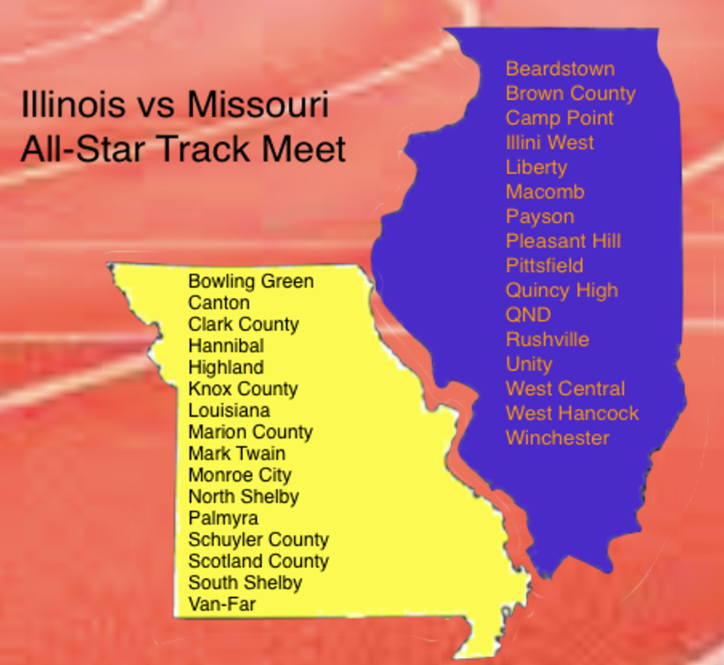 IL vs MO All Star Track Meet participants