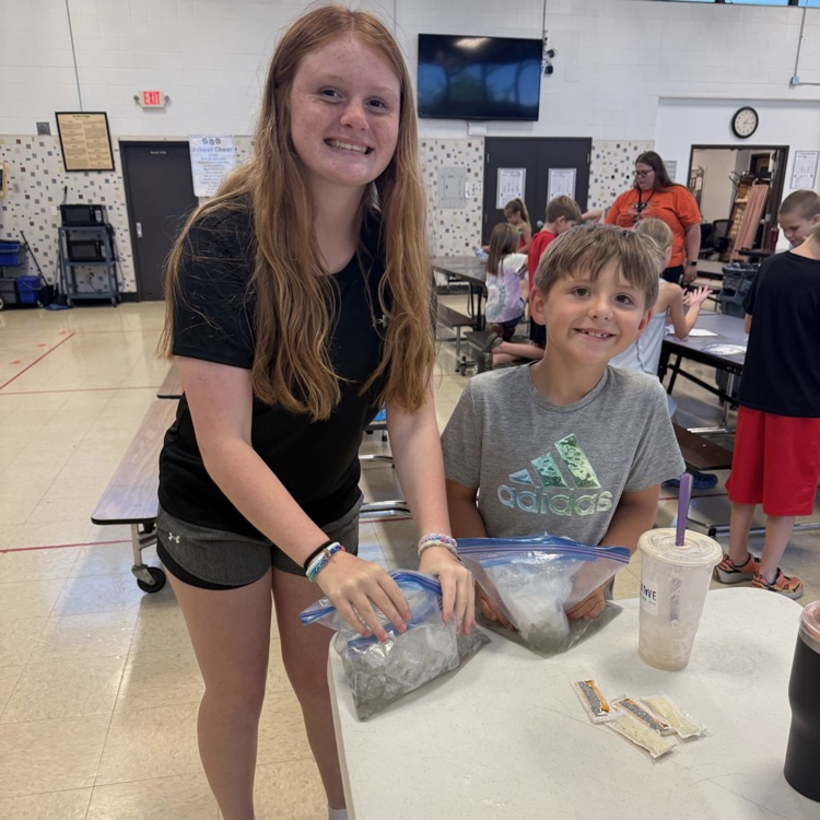 students at PES making ice cream