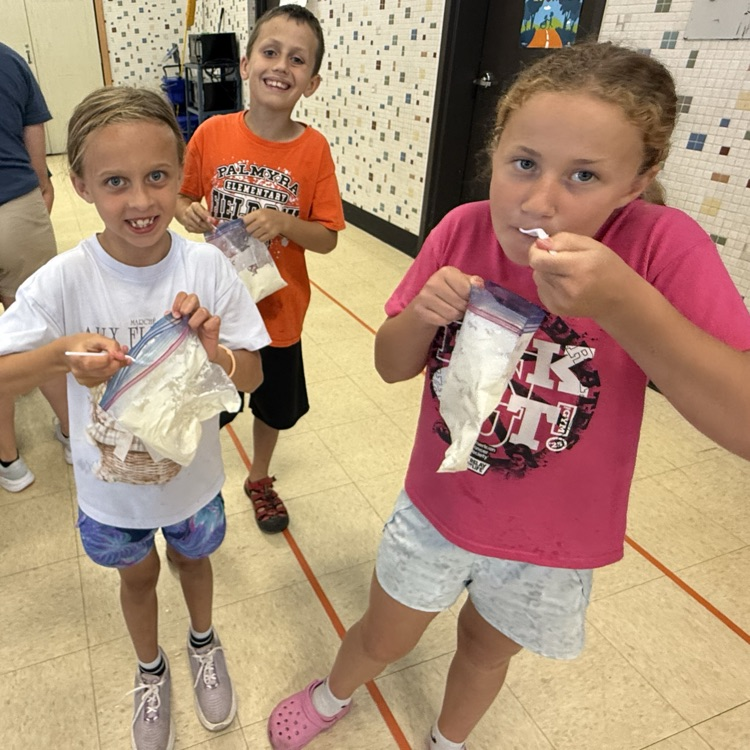 students at PES making ice cream