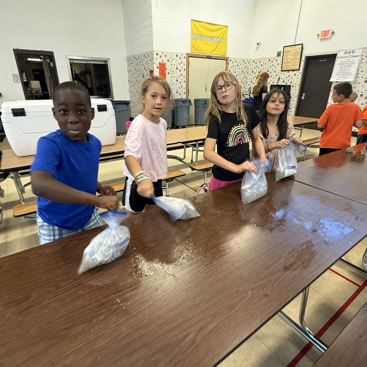 students at PES making ice cream