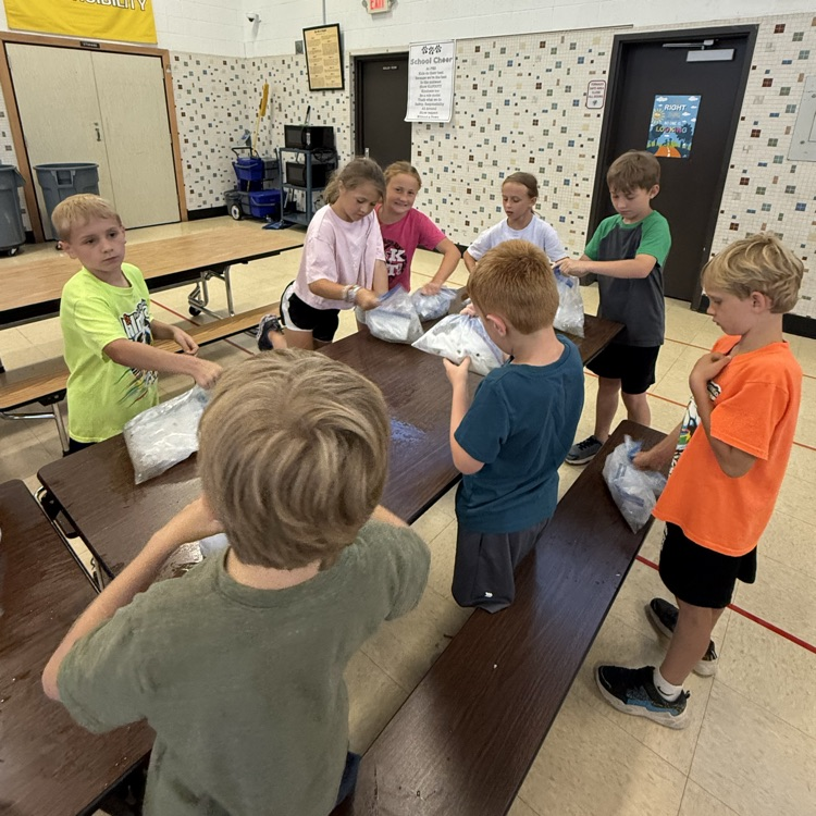 students at PES making ice cream