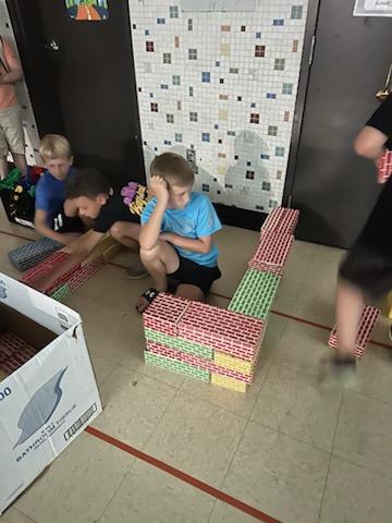 PES Students during summer school playing blocks