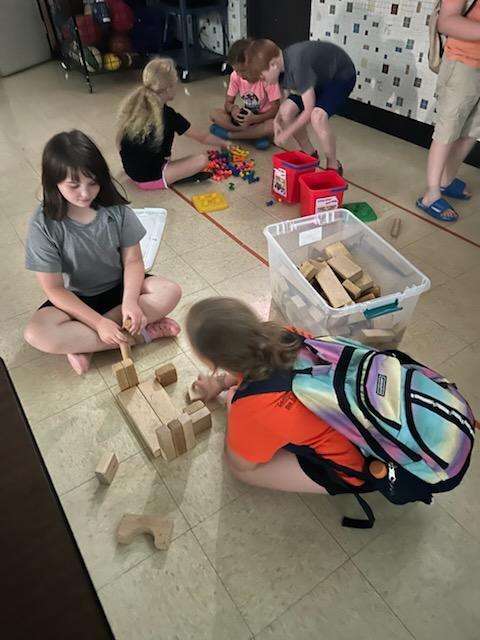 PES Students during summer school playing blocks