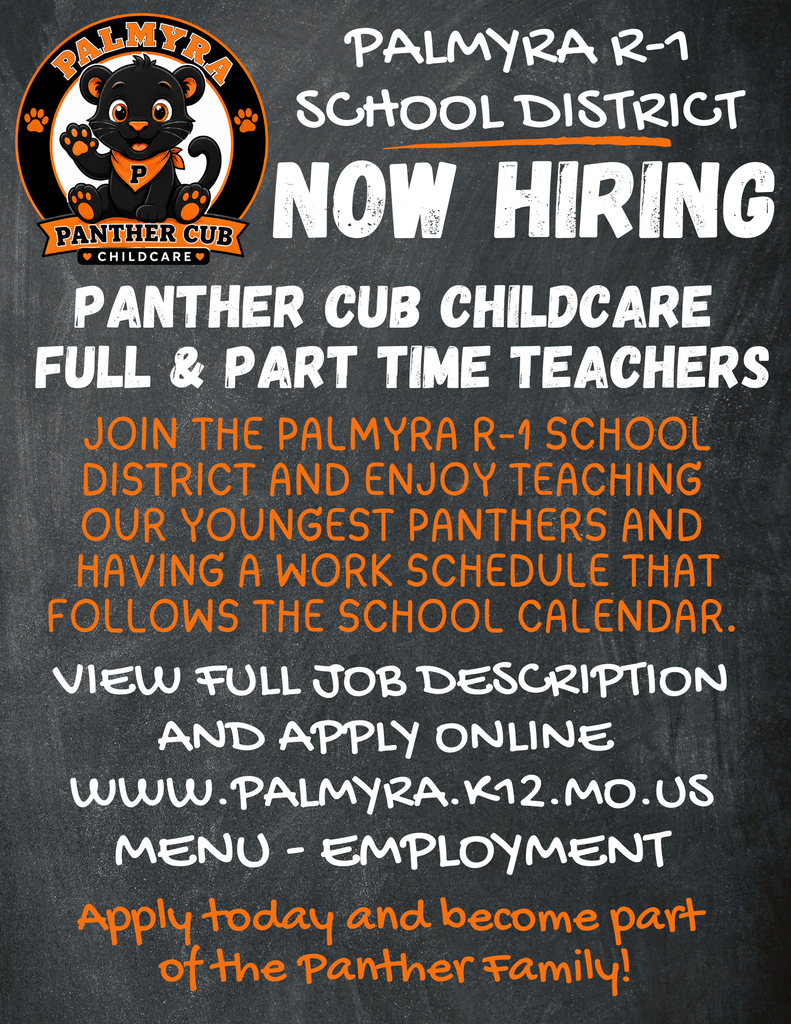 Panther Cub Daycare now hiring full and part time teaching positions