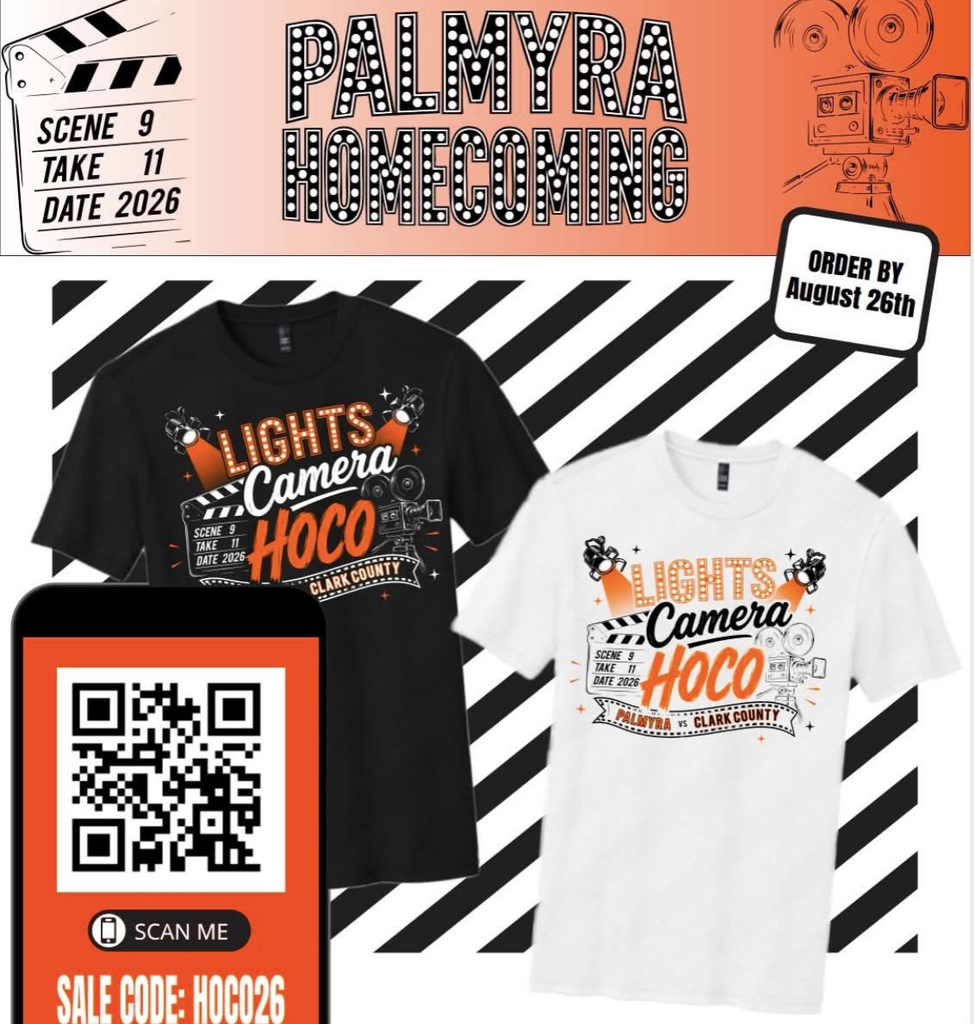 HOMECOMING SHIRT ONLINE SALE WITH QR CODE, ORDER DUE BY AUGUST 26TH