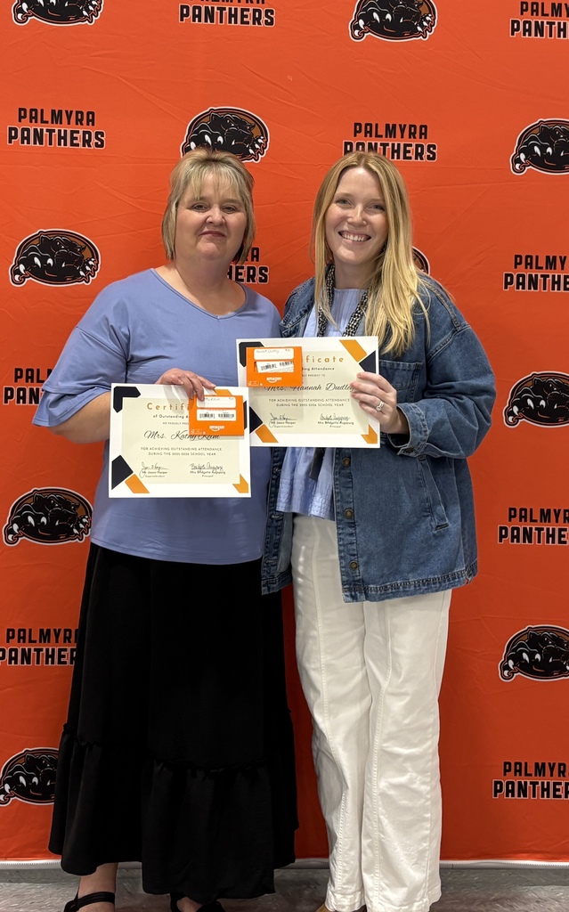 Outstanding attendance recognition for 2 staff members