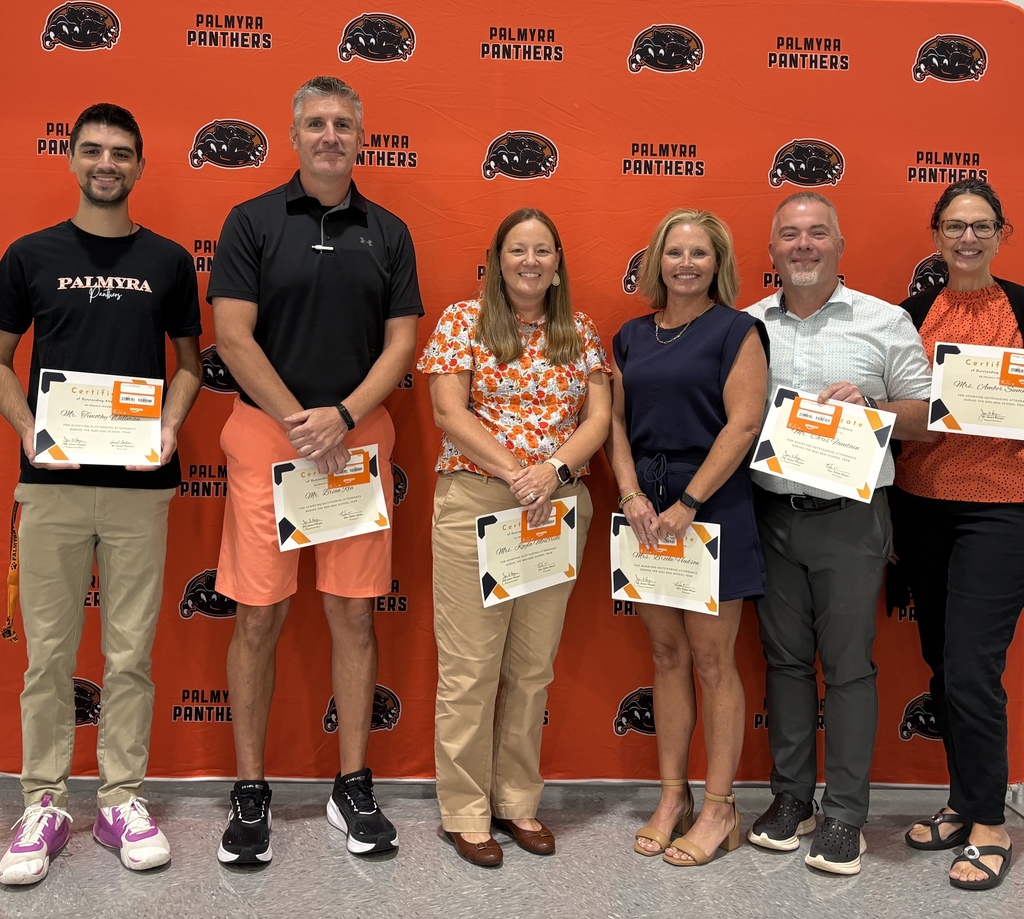 Outstanding attendance recognition for 6 staff members