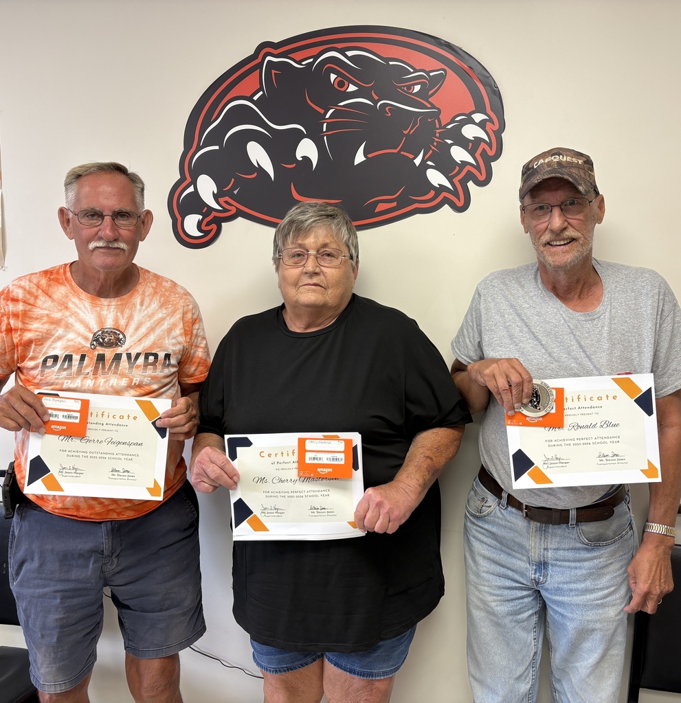 Perfect attendance recognition for 3 bus drivers