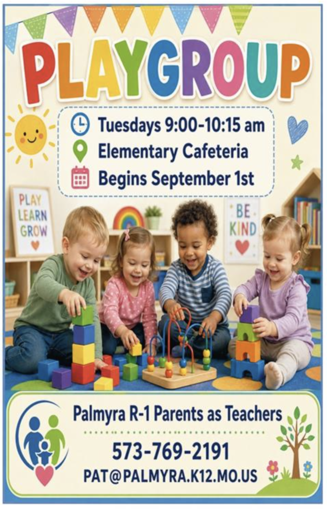 PAT Playgroup Tuesdays, 9 - 10:15 am, PES Cafeteria