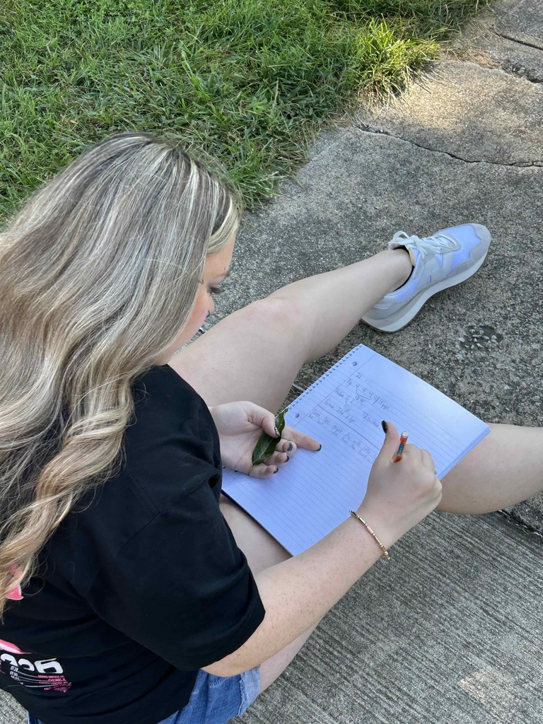 Biology students observing leaves lab