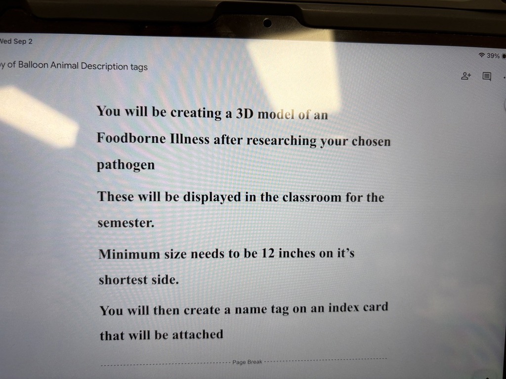 creating a 3D model of a foodborne illness