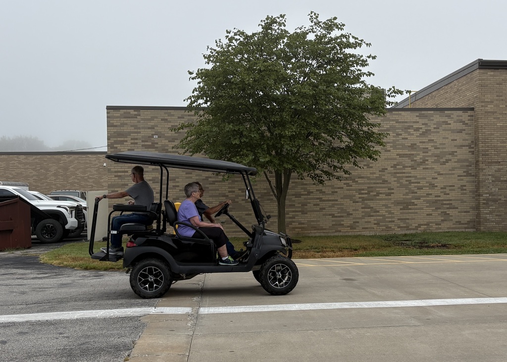 grandparents riding to door to register