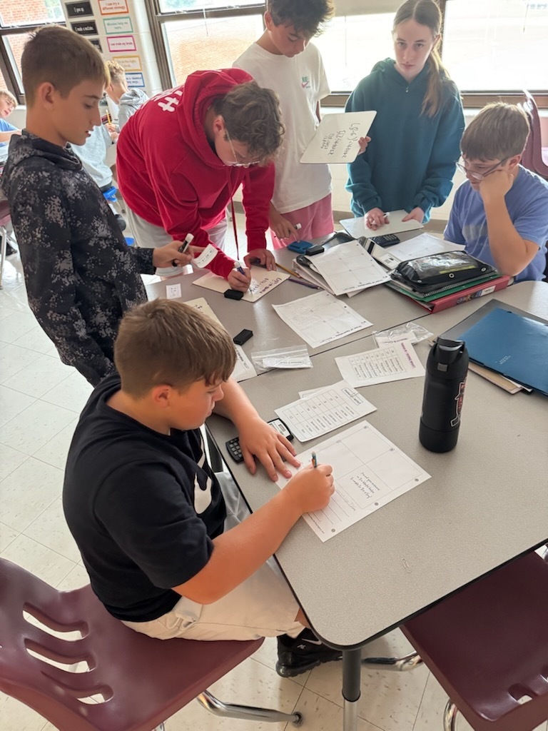math students working on math lib in classroom