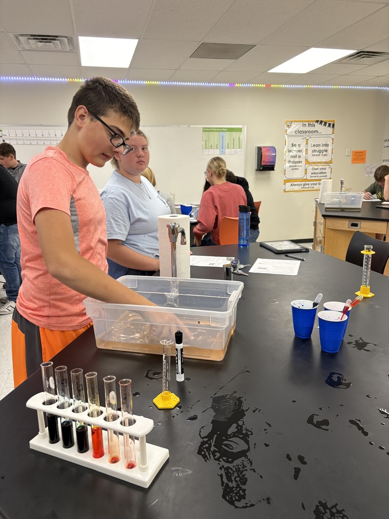 students cleaning test tubes lab