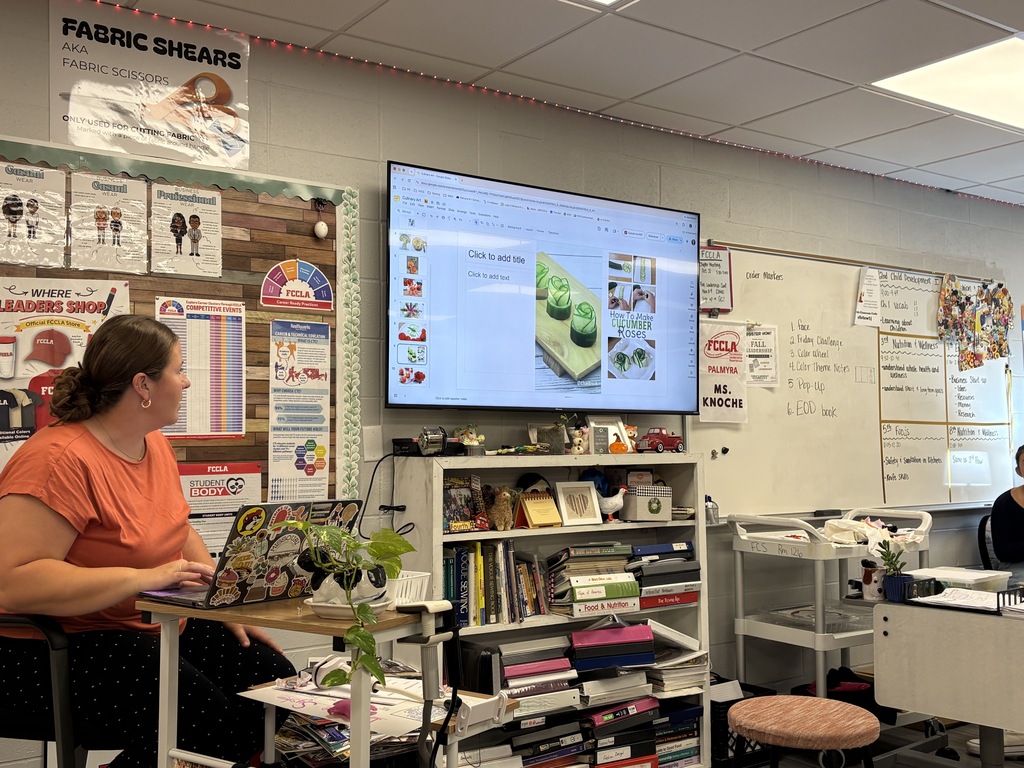 Ms Knoche demonstrating different food creations students can make