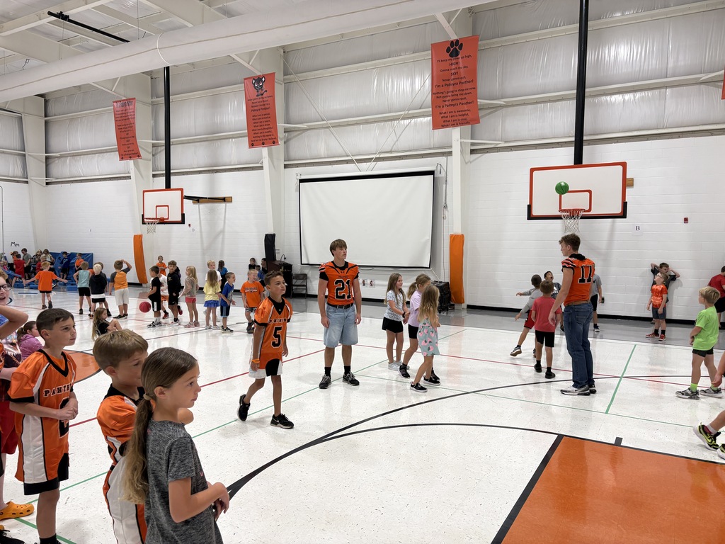 PHS Students playing in gym with students at PES