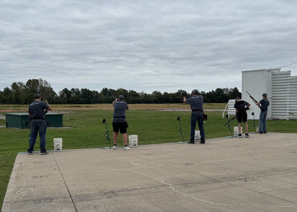 Palmyra FFA Trap team on line shooting