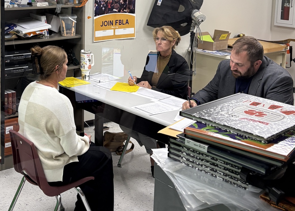 student taking part in mock interview