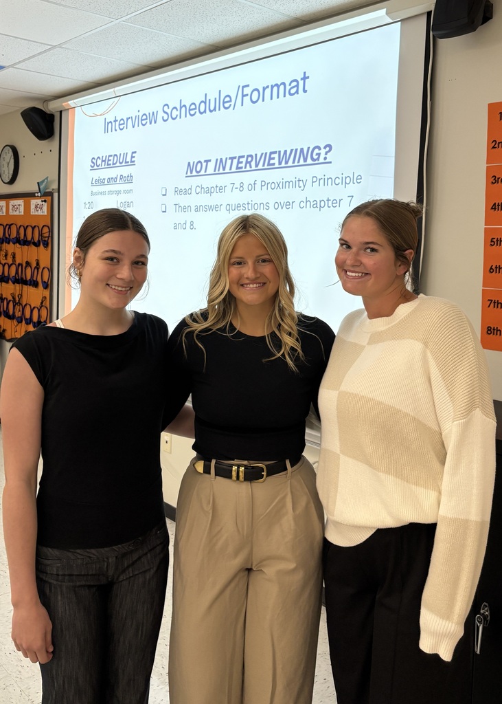 3 students posing before their mock interview