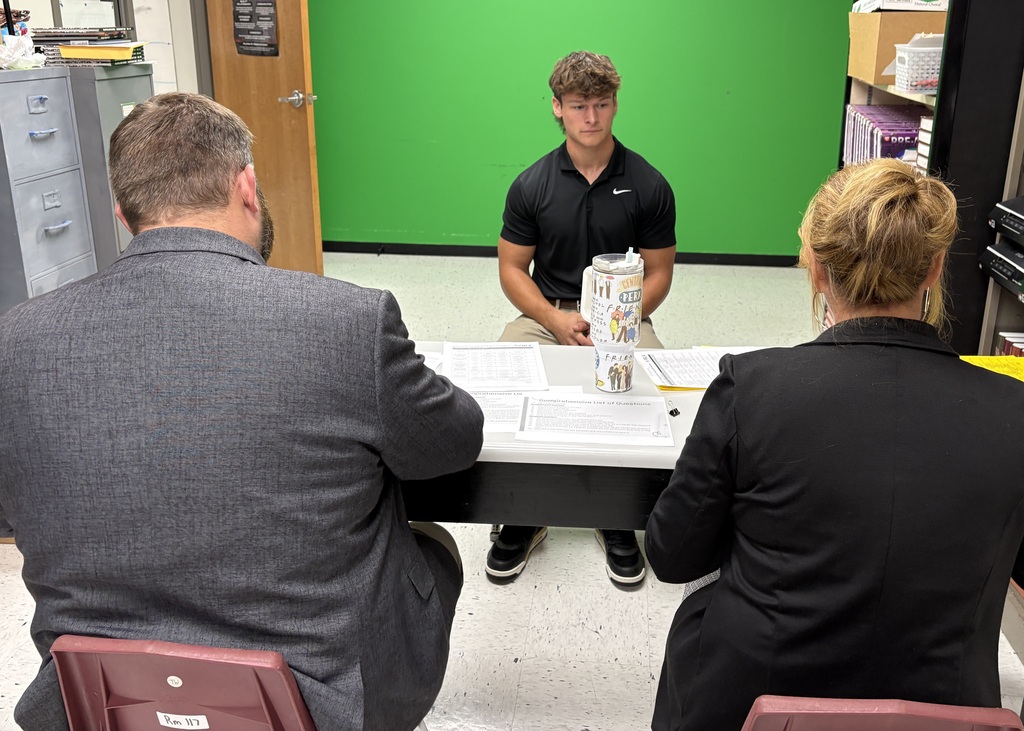 student taking part in mock interview