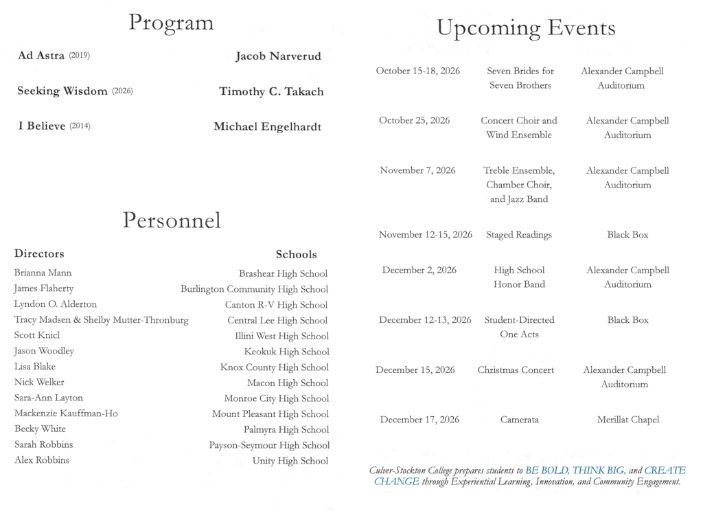 music program from concert