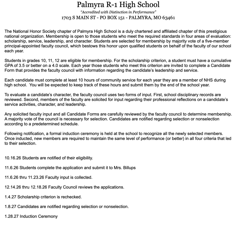 NHS Dates of importance