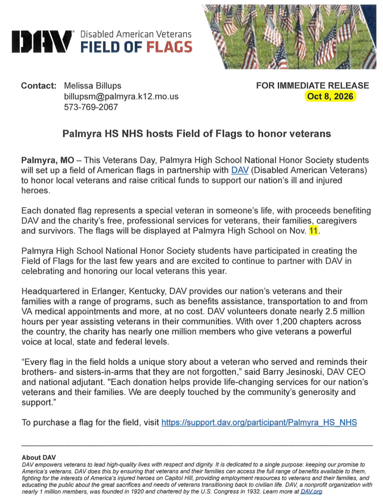 DAV Field of Flags to honor veterans